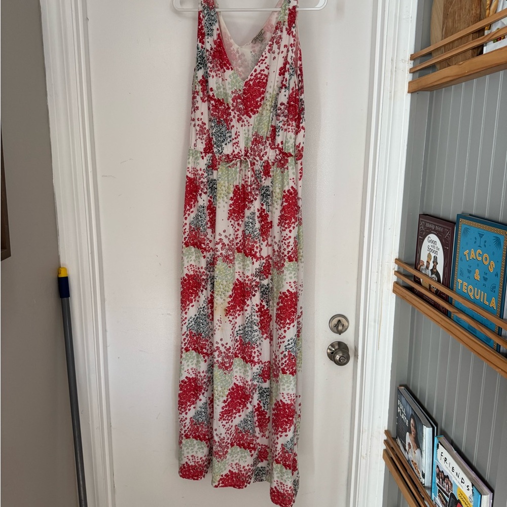 Lucky Brand Red and White Floral DressLucky Brand Maxi Dress